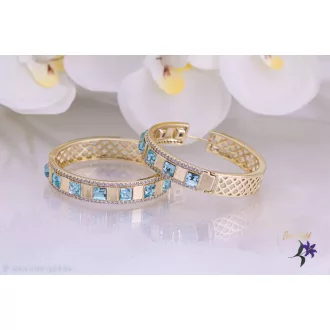   Rozita prémium kategóriás goldfilled kék Swarovski köves karika fülbevaló-14K 