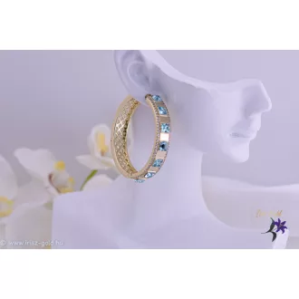   Rozita prémium kategóriás goldfilled kék Swarovski köves karika fülbevaló-14K 