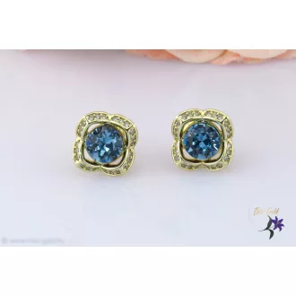   Izabell goldfilled kék virágalakú kristályköves fülbevaló-14K