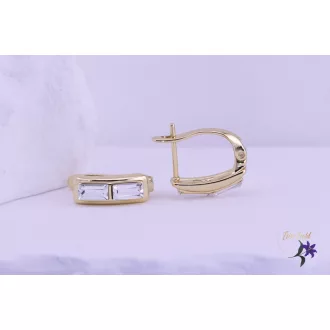 Géda antiallergén fehér kristályköves fülbevaló-14K 