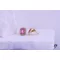 Iglic antiallergén pink kockaköves Swarovski fülbevaló-14K 