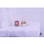 Iglic antiallergén pink kockaköves Swarovski fülbevaló-14K 
