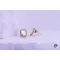 Iglic antiallergén fehér kockaköves Swarovski fülbevaló-14K 