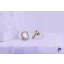 Iglic antiallergén fehér kockaköves Swarovski fülbevaló-14K 