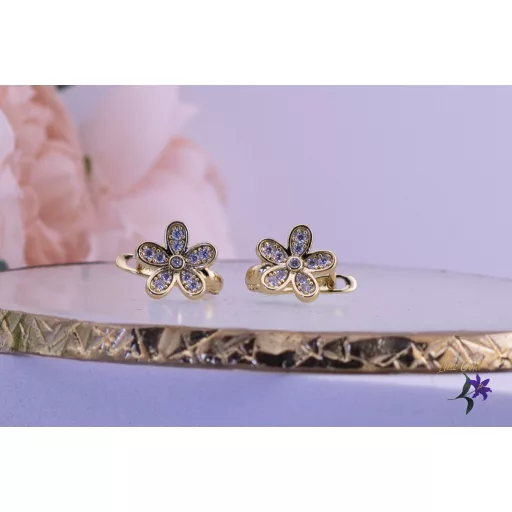 Heni goldfilled kisvirág fülbevaló francia kapcsos-14K