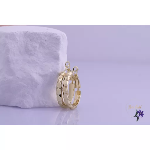 Ditta-25 goldfilled metszett diszítésű karika fölbevaló-14K