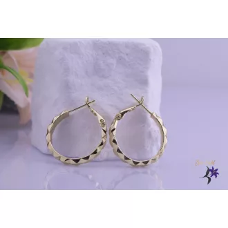   Ditta-25 goldfilled metszett diszítésű karika fölbevaló-14K