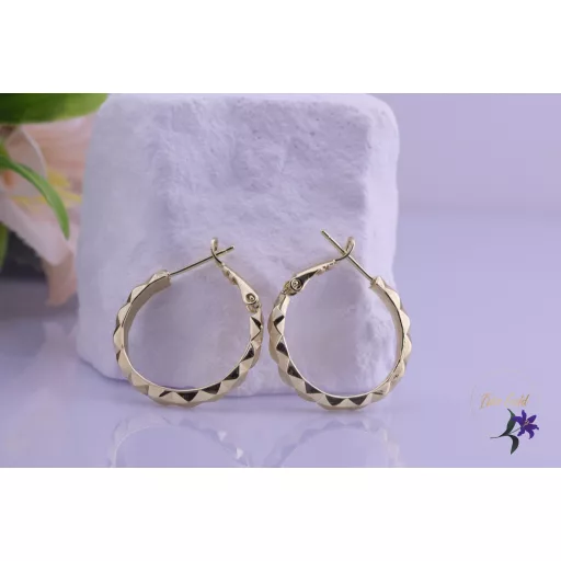 Ditta-25 goldfilled metszett diszítésű karika fölbevaló-14K