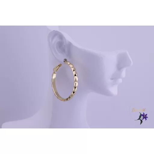 Ditta-35 goldfilled metszett diszítésű karika fölbevaló-14K