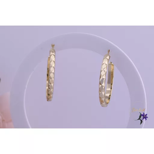 Ditta-35 goldfilled metszett diszítésű karika fölbevaló-14K