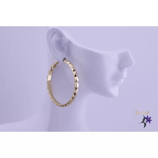 Ditta-40 goldfilled metszett diszítésű karika fölbevaló-14K