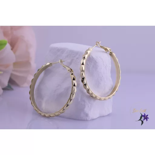 Ditta-40 goldfilled metszett diszítésű karika fölbevaló-14K