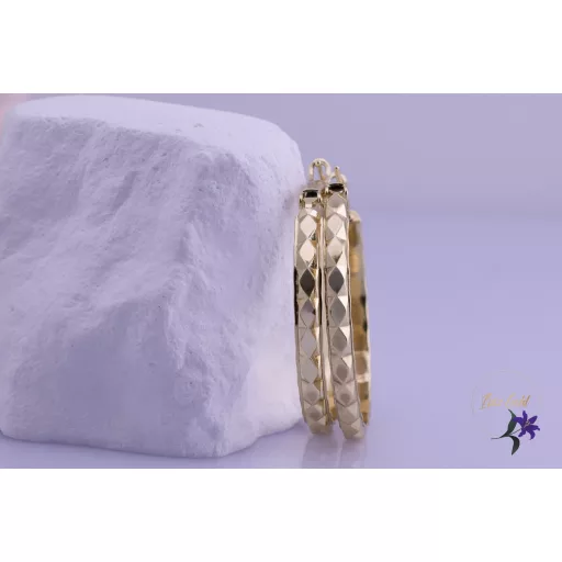 Ditta-40 goldfilled metszett diszítésű karika fölbevaló-14K