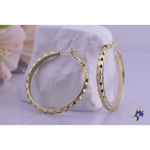 Ditta-40 goldfilled metszett diszítésű karika fölbevaló-14K