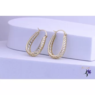   Bianka goldfilled ovális alakú fülbevaló görög motivummal -14K 