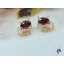 Lucia antiallergén pirosköves cica fülbevaló18K - piros