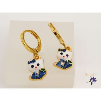  Xuping Blue Hello Kitty gyermek antiallergén fülbevaló 18K - kék