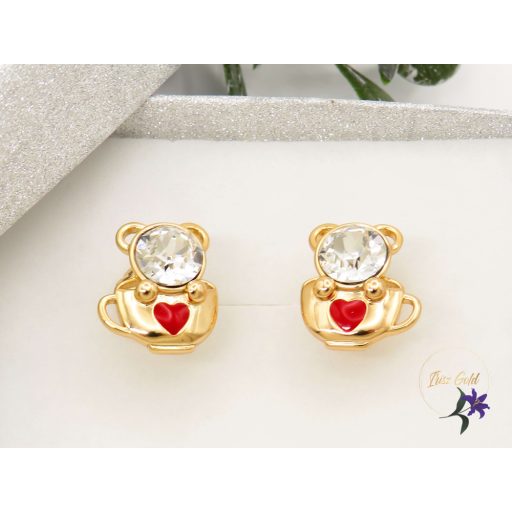 Xuping Bonita antiallergén Swarovski köves fülbevaló-fehér-18K