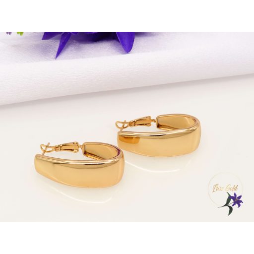 Bolivia goldfilled hosszúkás fényes fülbevaló-18K 