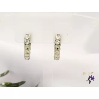   Xuping 18-K antiallergén szívlakú metszett fülbevaló rodium-Inka-white 