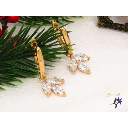 Amilla Gold Filled fehér csüngős fülbevaló-18K 