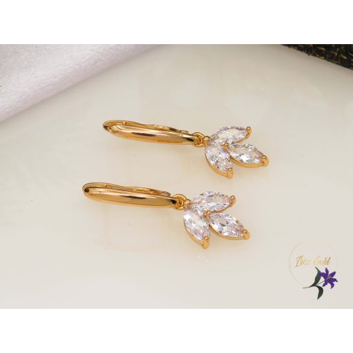 Amilla Gold Filled fehér csüngős fülbevaló-18K 