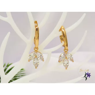 Amilla Gold Filled fehér csüngős fülbevaló-18K 