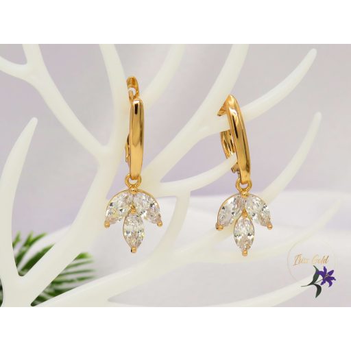 Amilla Gold Filled fehér csüngős fülbevaló-18K 