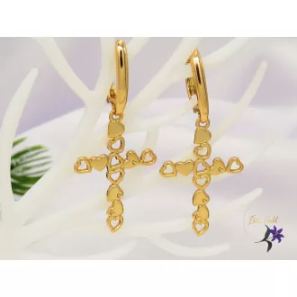 Eleni Gold Filled kereszt medálos fülbevaló-18K 
