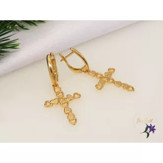 Eleni Gold Filled kereszt medálos fülbevaló-18K 