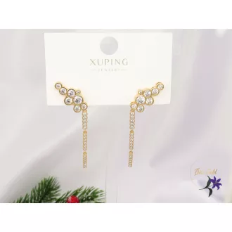   Esztella Gold Filled gyönyörű köves csüngős fülbevaló-18K 