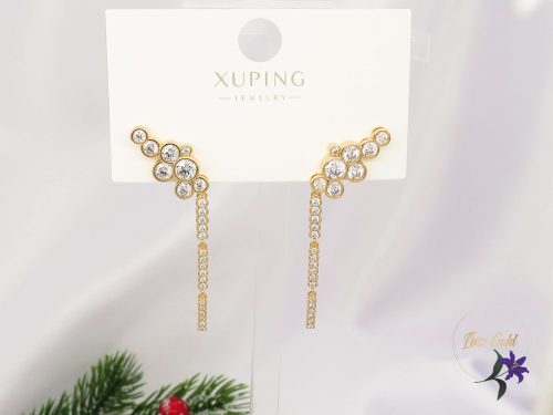Xuping Esztella Gold Filled gyönyörű köves csüngős fülbevaló-18K 