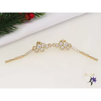   Esztella Gold Filled gyönyörű köves csüngős fülbevaló-18K 