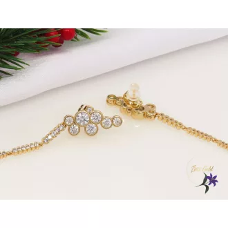   Esztella Gold Filled gyönyörű köves csüngős fülbevaló-18K 
