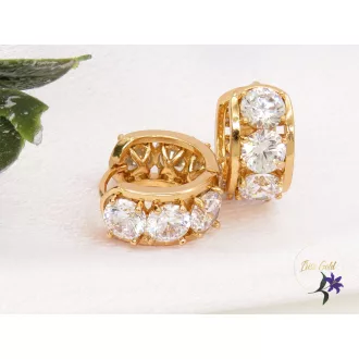  Antonella gold filled nagy fehérköves karika fülbevaló-18K 