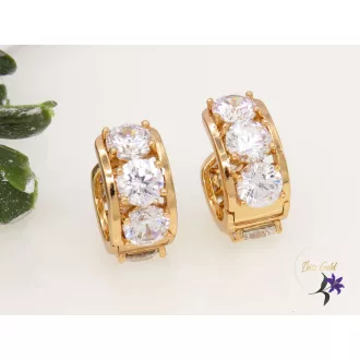   Antonella gold filled nagy fehérköves karika fülbevaló-18K 