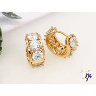   Antonella gold filled nagy fehérköves karika fülbevaló-18K 