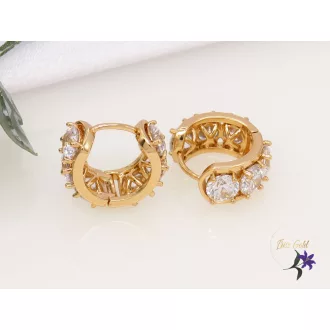   Antonella gold filled nagy fehérköves karika fülbevaló-18K 