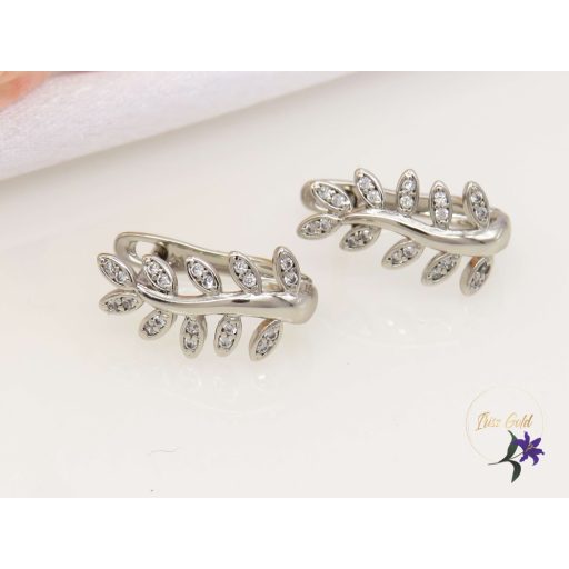 Xuping Menire -white gold filled levél alakú fülbevaló fehér cirkóna kövekkel-rodium 