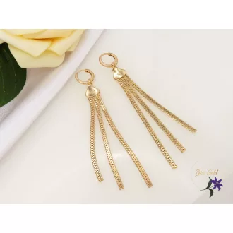 Csengő Gold Filled csüngős szálas fülbevaló-18K