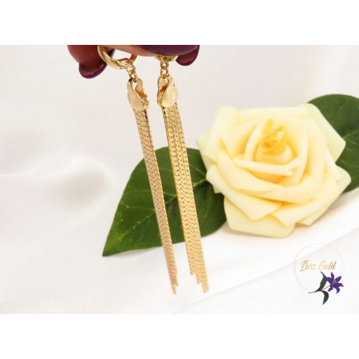 Csengő Gold Filled csüngős szálas fülbevaló-18K