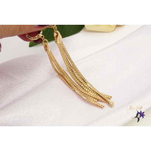 Csengő Gold Filled csüngős szálas fülbevaló-18K