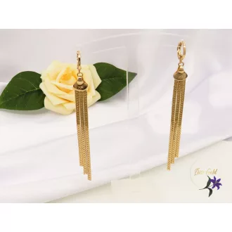 Csengő Gold Filled csüngős szálas fülbevaló-18K