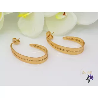   Florinda gold filled ovális nyitott bedugós fülbevaló-18K