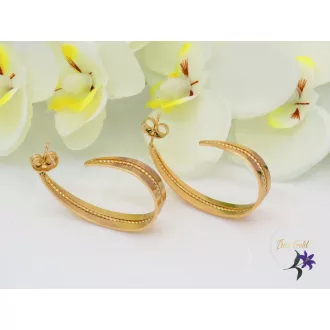   Florinda gold filled ovális nyitott bedugós fülbevaló-18K
