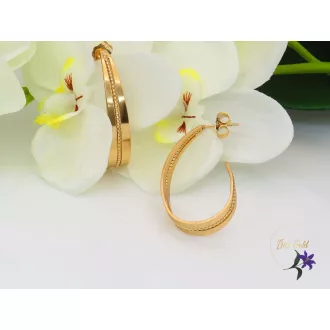   Florinda gold filled ovális nyitott bedugós fülbevaló-18K