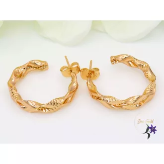   Hella gold filled karika nyitott végű bedugós fülbevaló-18K 