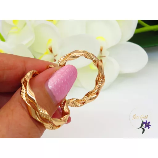 Hella gold filled karika nyitott végű bedugós fülbevaló-18K 
