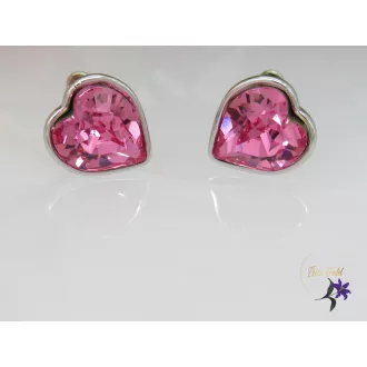 Gold filled kristályköves fülbevaló-ródium-pink
