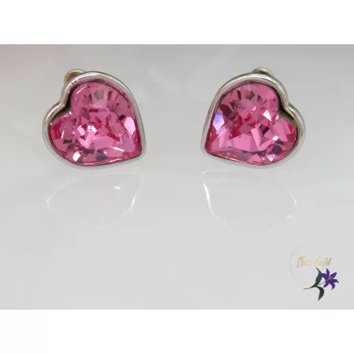 Gold filled kristályköves fülbevaló-ródium-pink